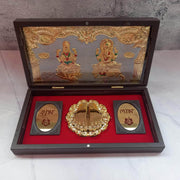 onesilver.in german silver Golden Lakshmi Ganesha Gift Box