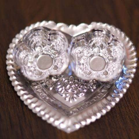 onesilver.in german silver Heart Shape Karanda kumkum Plate