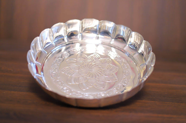 onesilver.in german silver Kamal Plate 6"
