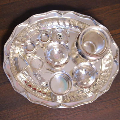 onesilver.in german silver Silver plated Classic pooja  Set