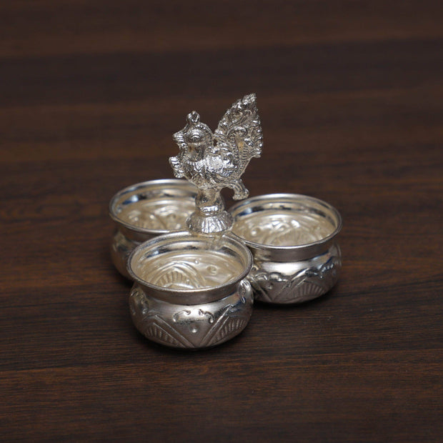 onesilver.in german silver Three Cup Panchwala peacock