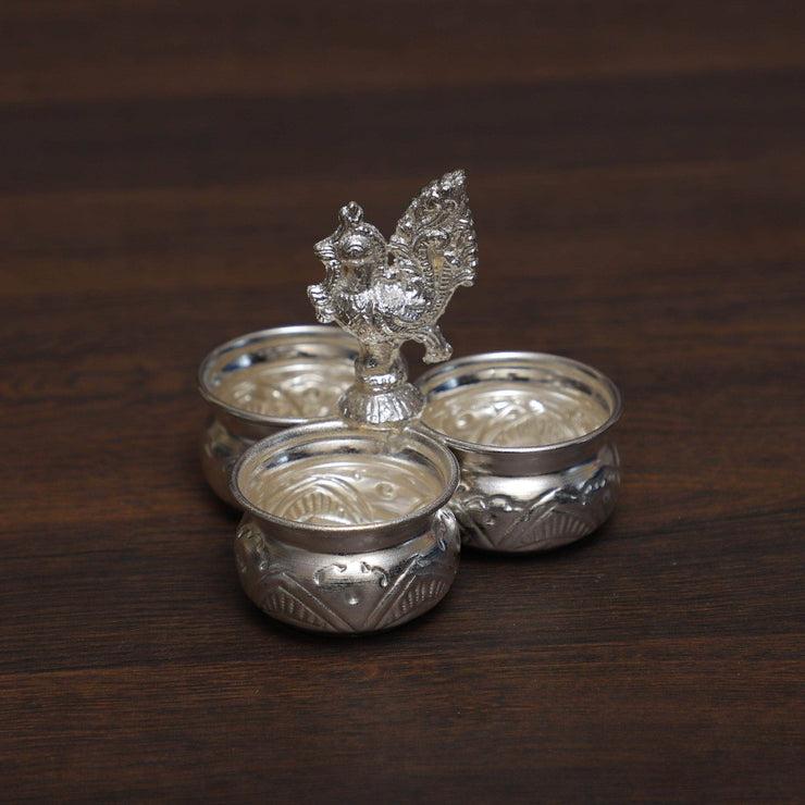 onesilver.in german silver Three Cup Panchwala peacock