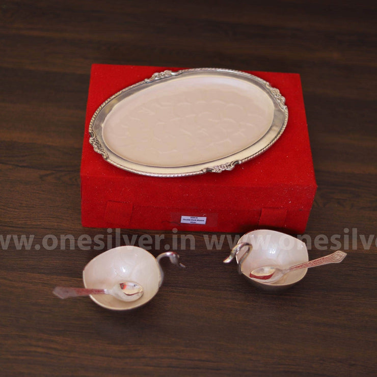 onesilver.in gift set GS designer swan bowl Gift Set
