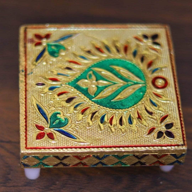onesilver.in gifts Meenakari Peetha 5"X5"
