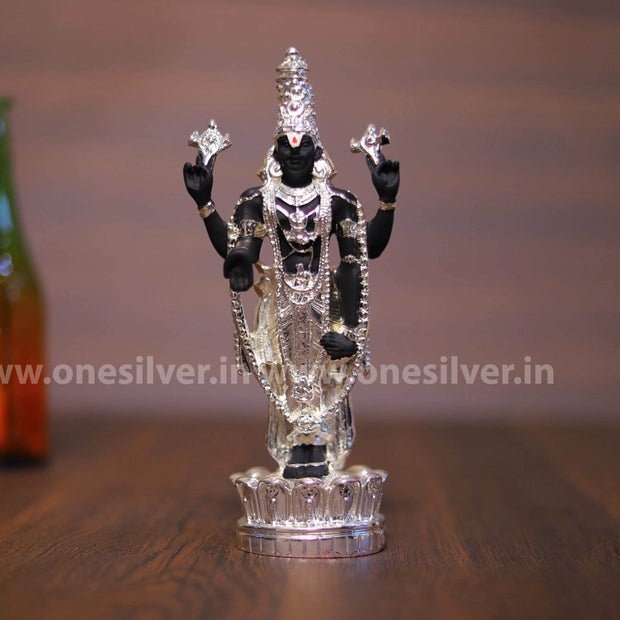 onesilver.in gifts Tirupati Balaji Black and Silver 8.5"
