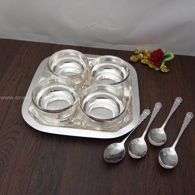 onesilver.in glass set gift box SS 4 PC Cup Set