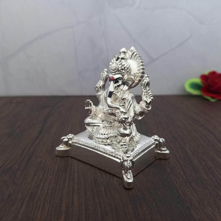 onesilver.in idol Ganesha Idol Silverish TT 2.5"