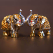 onesilver.in idols Elephant Gold Silver Pair 2"