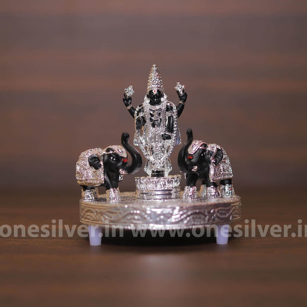 onesilver.in idols Round Chowki Balaji Black Silver Set