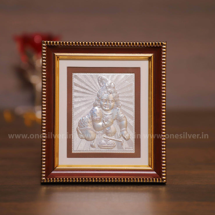 onesilver.in krishna frame photo 999 Silver Krishna Frame Big