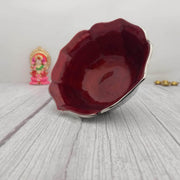 onesilver.in kumkum bowl Floral Red Base Bowl 1818/4