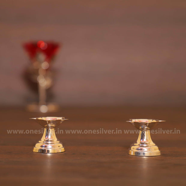 onesilver.in Panchamukhi Deepa Small Pair
