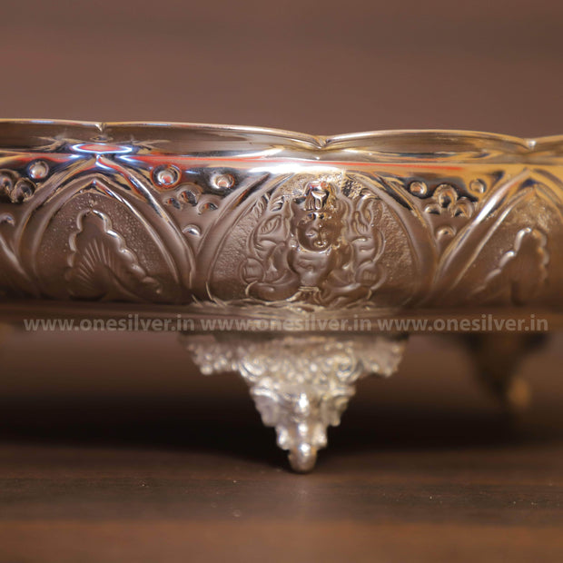 onesilver.in plate AstaLakshmi Pooja Plate With Stand 11"