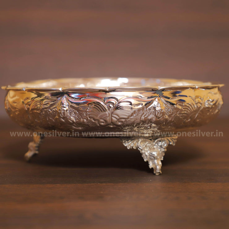 onesilver.in plate AstaLakshmi Pooja Plate With Stand 14"