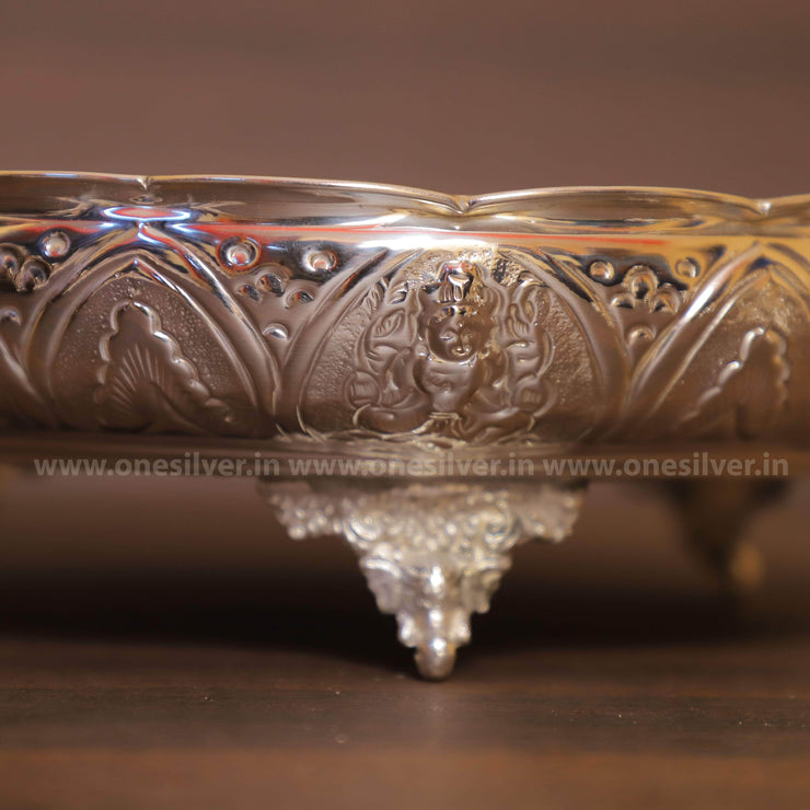 onesilver.in plate AstaLakshmi Pooja Plate With Stand 14"