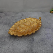 onesilver.in Plate Golden Leaf Shaped Plate GT42