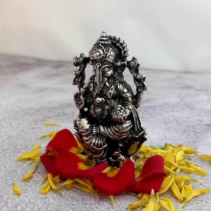 onesilver.in Shiva Ganesh Idol Metallic
