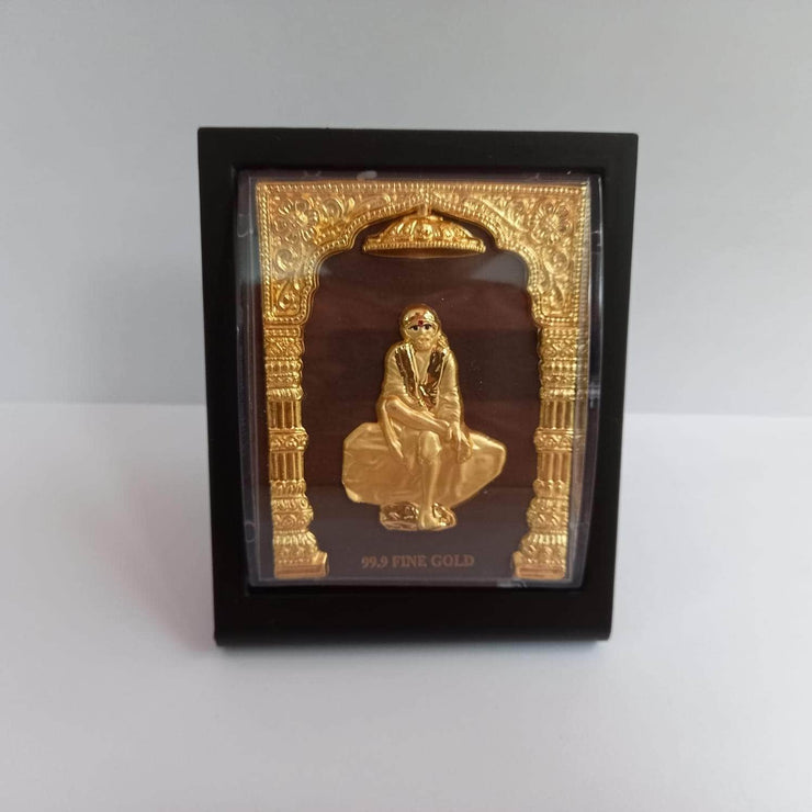 onesilver.in silver 99.9  Fine Gold Saibaba Frame "4
