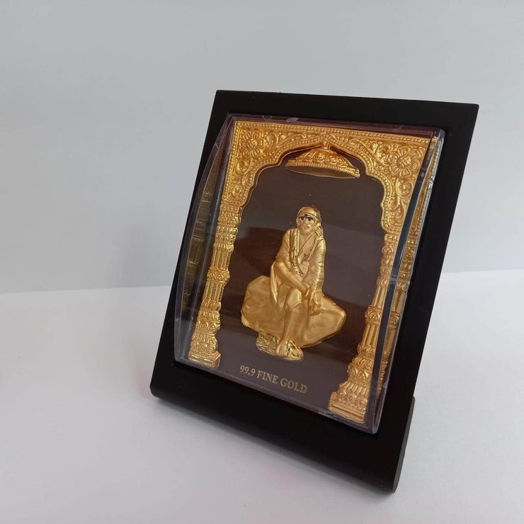 onesilver.in silver 99.9  Fine Gold Saibaba Frame "4