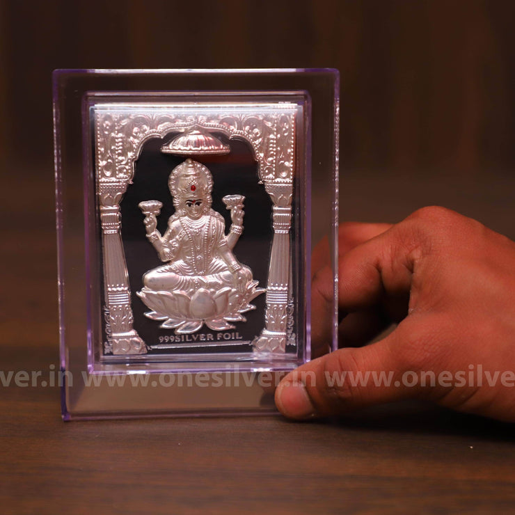 onesilver.in silver 999 Silver 3D Lakshmi Frame 5"