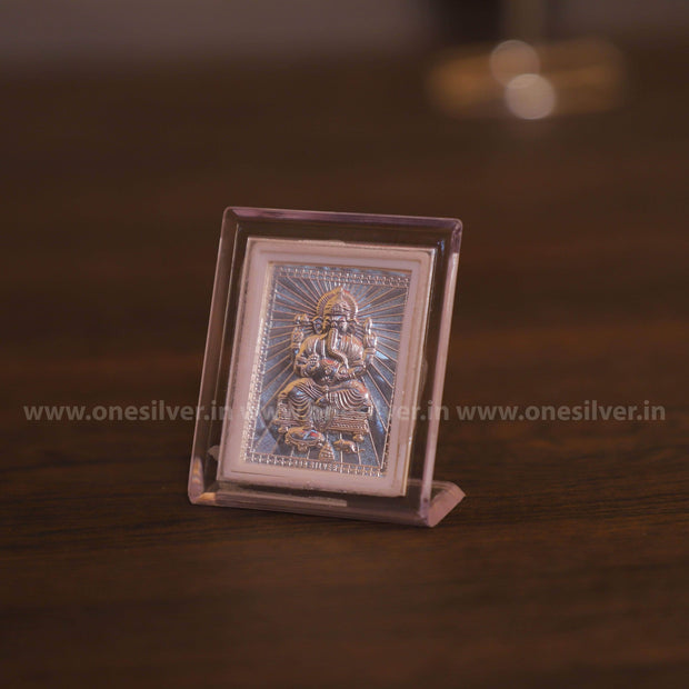 onesilver.in silver 999 Silver Ganesh Stand 7 Cm