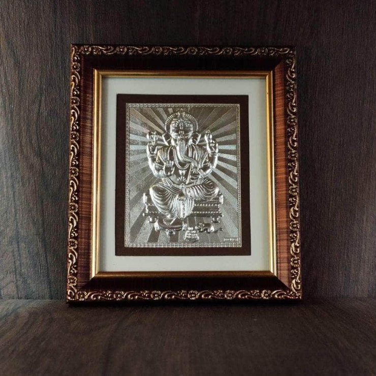onesilver.in silver 999 Silver Ganesha Frame 8"