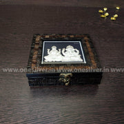 onesilver.in silver 999 Silver Wooden Jewel Box Lakshmi Ganesha