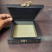 onesilver.in silver 999 Silver Wooden Jewel Box Radha Krishna