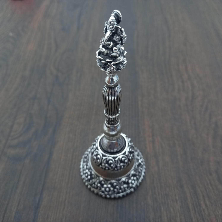 onesilver.in silver bell Antique GS Pooja Bell Mixed 13 CM