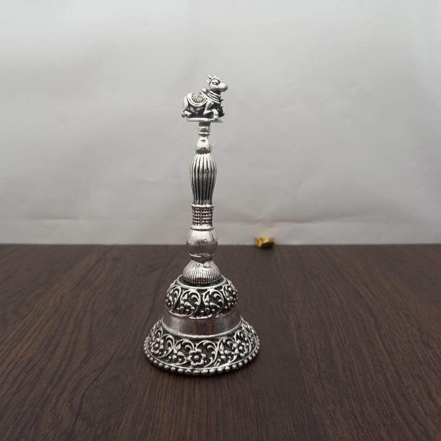 onesilver.in silver bell Antique GS Pooja Bell Mixed 13 CM