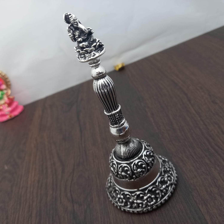 onesilver.in silver bell Antique GS Pooja Bell Mixed 13 CM