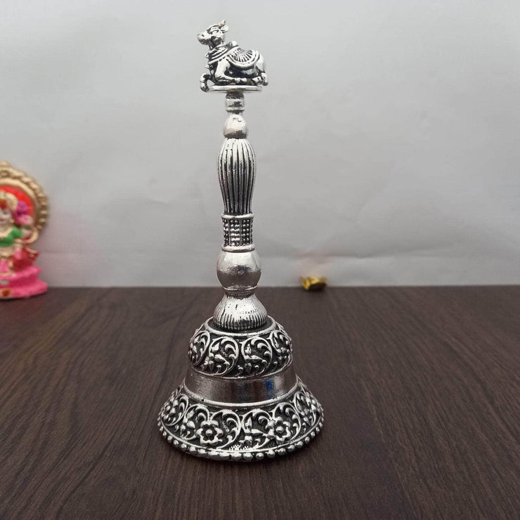 onesilver.in silver bell Antique GS Pooja Bell Mixed 4"