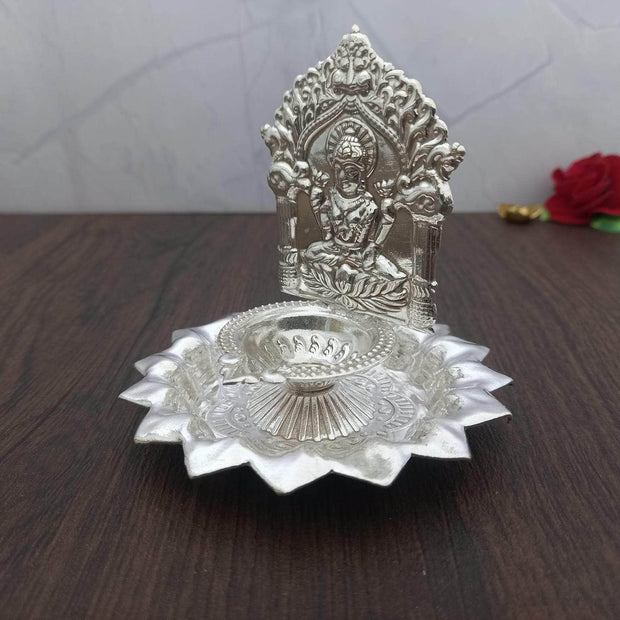 onesilver.in Silver Diya Arch Lakshmi Kamala Diya