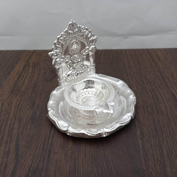 onesilver.in Silver Diya GS Arch Lakshmi Diya Round