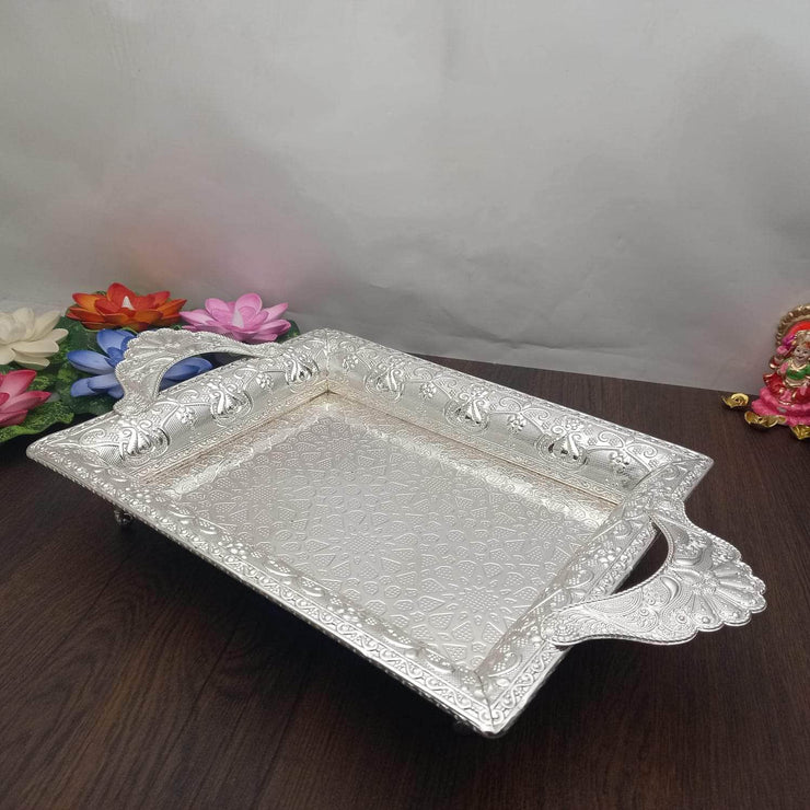 onesilver Pooja Tray GS Pooja Rectangle Tray GT 5159