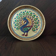 onesilver Tray Meenakari Peacock M Plate