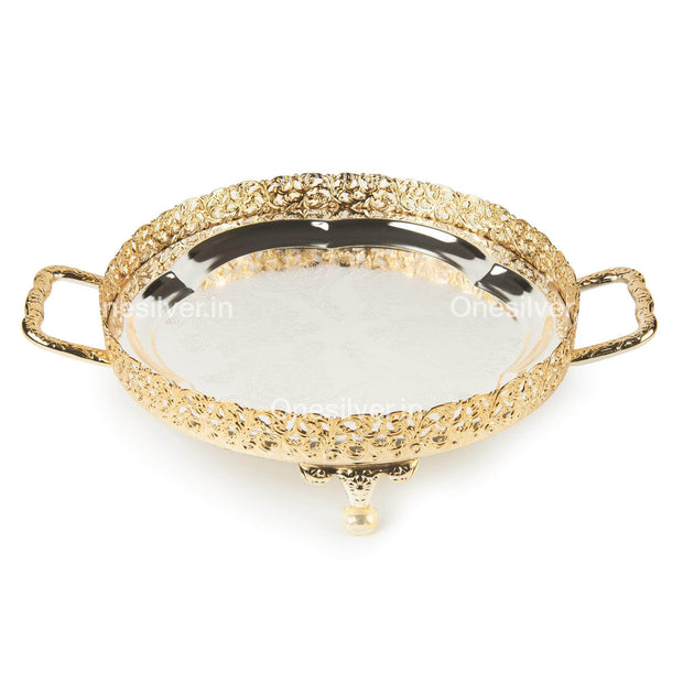 Onesilver Trays Maadhuli Golden Tray  GT 116